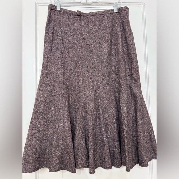 Jones New York wool blend plum flounce midi skirt size 10 - Picture 2 of 6